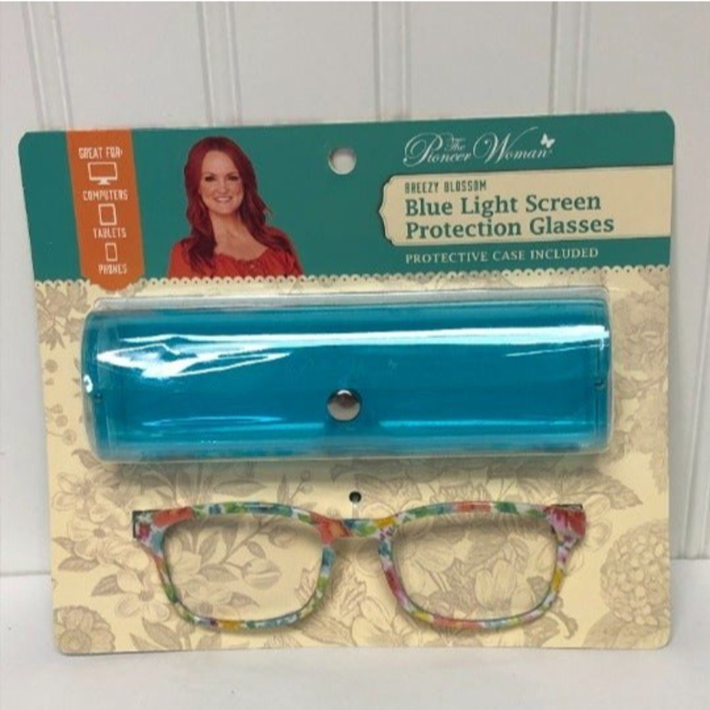 Pioneer Woman Breezy Blossom Blue Light Blocking Protection Glasses W/Case New